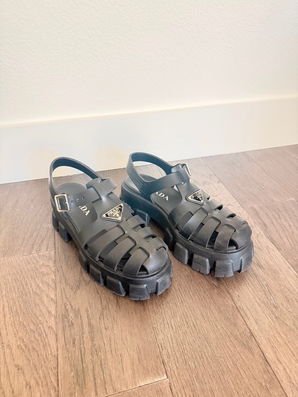 Prada Rubber Monolith Sandal - Picture 3 of 14